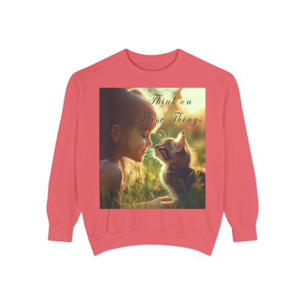 Sweatshirt Unisex Inspirational 'Kitten Kisses' "Think on these things". Christian Apparel, Faith-Based Comfort, Jumper, Gift for Believers - Image 58