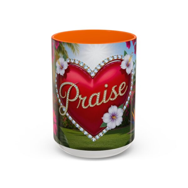 Our "Praise" 'Solid Red Heart' Inspirational Design Accent Coffee Mug, Perfect for Wedding Gifts, Love & Faith Decor, Philippians 4:8 - Image 53