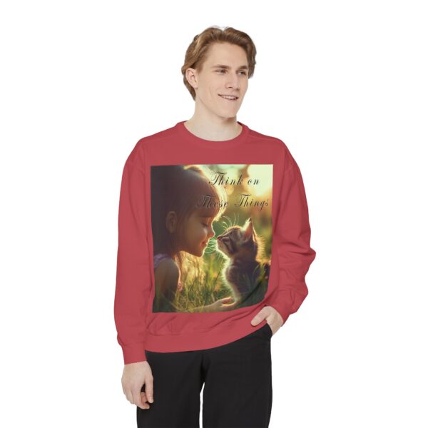 Sweatshirt Unisex Inspirational 'Kitten Kisses' "Think on these things". Christian Apparel, Faith-Based Comfort, Jumper, Gift for Believers - Image 64