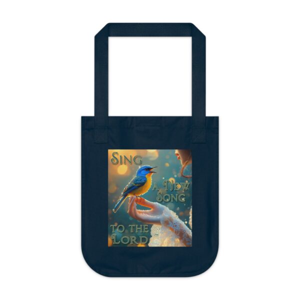 100% Organic 2-Sided Canvas Tote Bag 'Song Bird' "Sing a New Song' Eco-Friendly Cat Lover Gift Inspirational Reusable Shopping Bag - Image 9