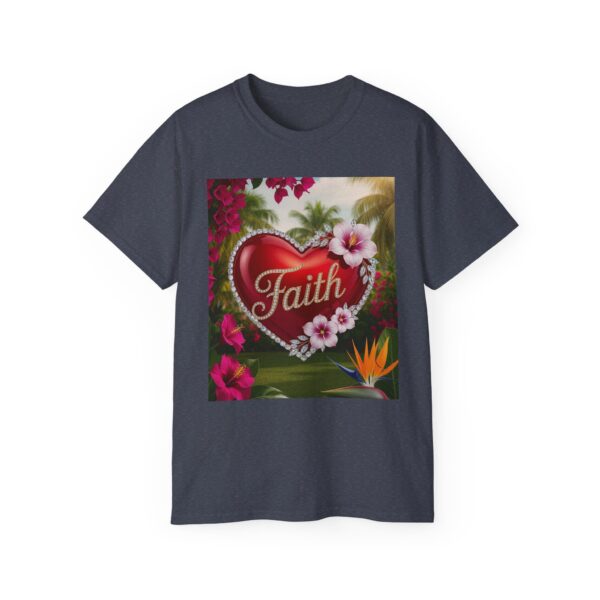 Our "Faith" Inspirational 'Solid Red Heart' Design Vintage Christian Faith Apparel Unisex Cotton T-Shirt, Thoughtful Quote, Philippians 4:8 - Image 42
