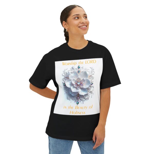 Our "Beauty of Holiness" Inspirational Christian Unisex Tee, Oversized Shirt, Boxy Top, Spiritual Tshirt, Gift for Christians - Image 11