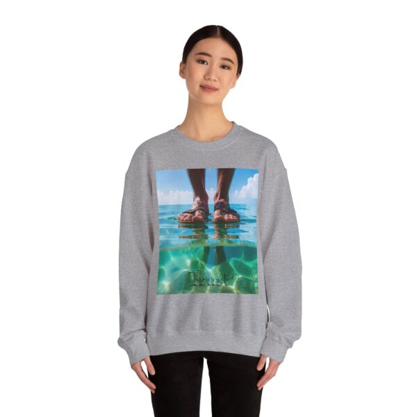 Crewneck Sweatshirt with our "Trust" 'Walk on water' Inspirational Design. Vintage Christian Apparel, Gospel Sweatshirt, Faith Fashion Sweatshirt, Unisex Heavy - Image 12
