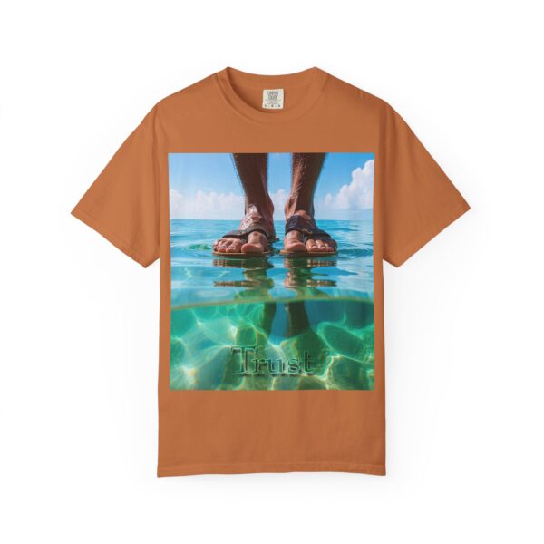 Garment-Dyed Unisex T-Shirt, Walk on Water "Trust" Graphic Design Tee, Summer Casual Wear, Beach Day Outfit, Ocean Lover Gift, Relaxed Style - Image 13