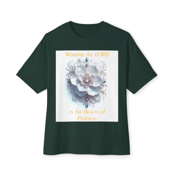Our "Beauty of Holiness" Inspirational Christian Unisex Tee, Oversized Shirt, Boxy Top, Spiritual Tshirt, Gift for Christians - Image 25