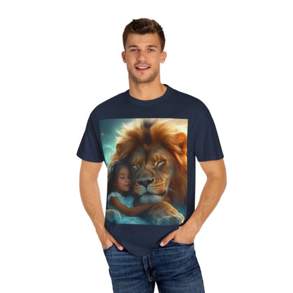 Garment-Dyed Unisex T-Shirt, "Lucy and Lion" Graphic Design Tee, Summer Casual Wear, Relaxed Style - Image 44