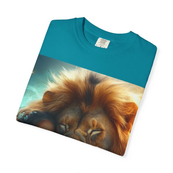 Garment-Dyed Unisex T-Shirt, "Lucy and Lion" Graphic Design Tee, Summer Casual Wear, Relaxed Style - Image 27
