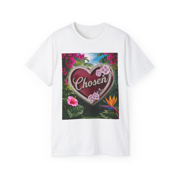 Our "Chosen" Inspirational 'Solid Red Heart' Design Vintage Christian Faith Apparel Unisex Cotton T-Shirt, Thoughtful Quote, Philippians 4:8 - Image 6