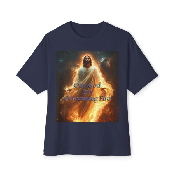 Our majestic "Our God is a Consuming Fire"  Inspirational Bible Christian Unisex Tee, Oversized Shirt, Boxy Top, Spiritual Tshirt, Gift - Image 33