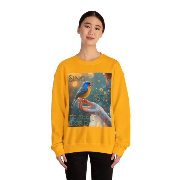 Crewneck Lightweight Sweatshirt with our 'Song Bird' "Sing a New Song" design-Vintage Christian Inspirational Faith Apparel Gospel Sweatshirt Unisex - Image 10