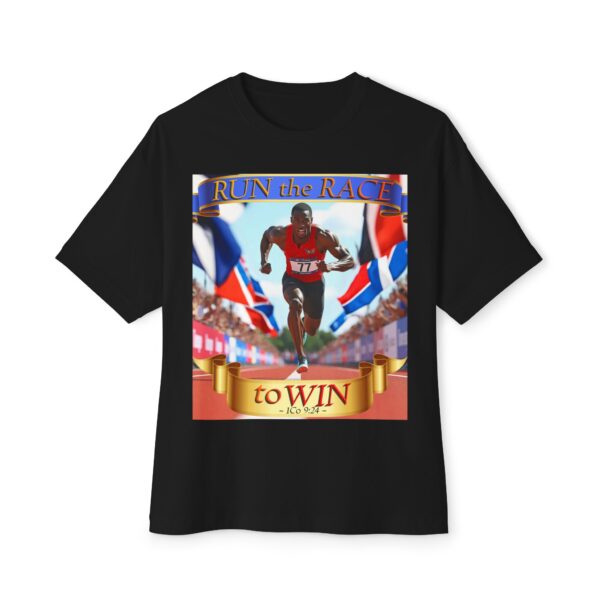 Our "RUN the RACE to WIN" Biblical Unisex Tee Inspirational Christian Tshirt for Men and Women, Oversized Shirt, Boxy Top, Unisex Tee Shirt, - Image 13