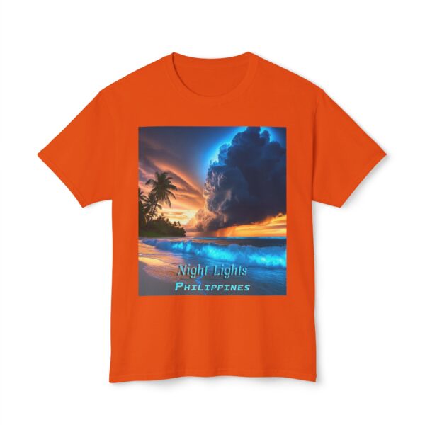T-Shirt with Tropical Beach Design - Night Lights Philippines, Summer Vibe, Beach House Decor, Travel Gift, Relaxed Fit Tee - Image 9