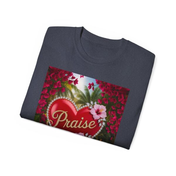 Our "Praise" Inspirational 'Solid Red Heart Design Vintage Christian Faith Apparel Unisex Cotton T-Shirt Thoughtful Quote Philippians 4:8 - Image 46