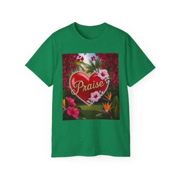 Our "Praise" Inspirational 'Solid Red Heart Design Vintage Christian Faith Apparel Unisex Cotton T-Shirt Thoughtful Quote Philippians 4:8 - Image 31