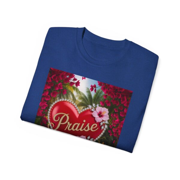 Our "Praise" Inspirational 'Solid Red Heart Design Vintage Christian Faith Apparel Unisex Cotton T-Shirt Thoughtful Quote Philippians 4:8 - Image 42
