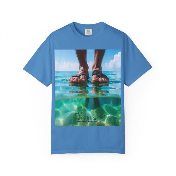 Garment-Dyed Unisex T-Shirt, Walk on Water "Trust" Graphic Design Tee, Summer Casual Wear, Beach Day Outfit, Ocean Lover Gift, Relaxed Style - Image 33