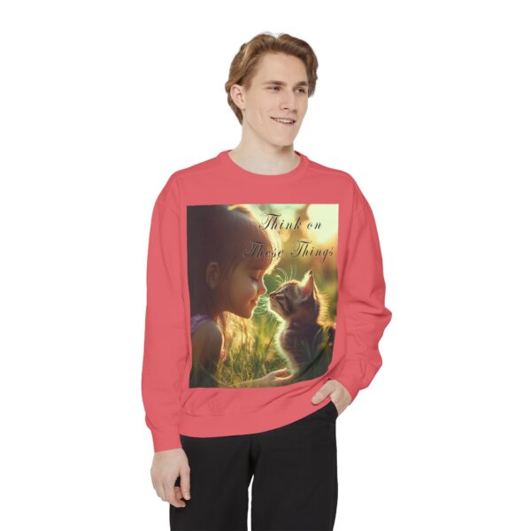Sweatshirt Unisex Inspirational 'Kitten Kisses' "Think on these things". Christian Apparel, Faith-Based Comfort, Jumper, Gift for Believers - Image 60