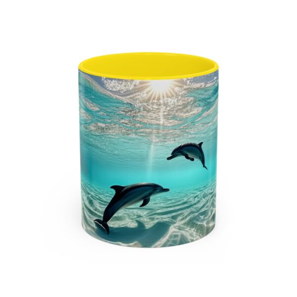 Our "Dolphins at Rest" design Accent Coffee Mug, Perfect for Wedding Gifts, Inspirational Decor, Beauty of God's Creation, Tea Cup, Ceramic - Image 49