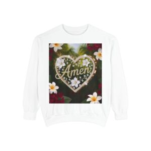 Our Unisex Inspirational Sweatshirt with our "Amen" 'Diamond Ring Heart' design! Philippians 4:8 Comfort, Jumper, Gift Faith Gospel Apparel