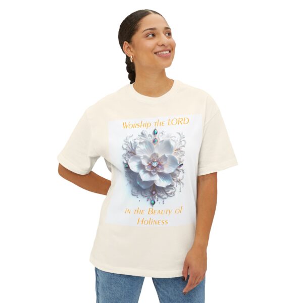 Our "Beauty of Holiness" Inspirational Christian Unisex Tee, Oversized Shirt, Boxy Top, Spiritual Tshirt, Gift for Christians - Image 15