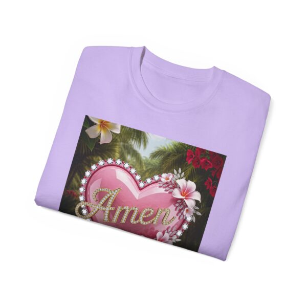 Our "Amen" Inspirational 'Solid Pink Heart' Design Vintage Christian Faith Apparel Unisex Cotton T-Shirt, Thoughtful Quote, Philippians 4:8 - Image 53