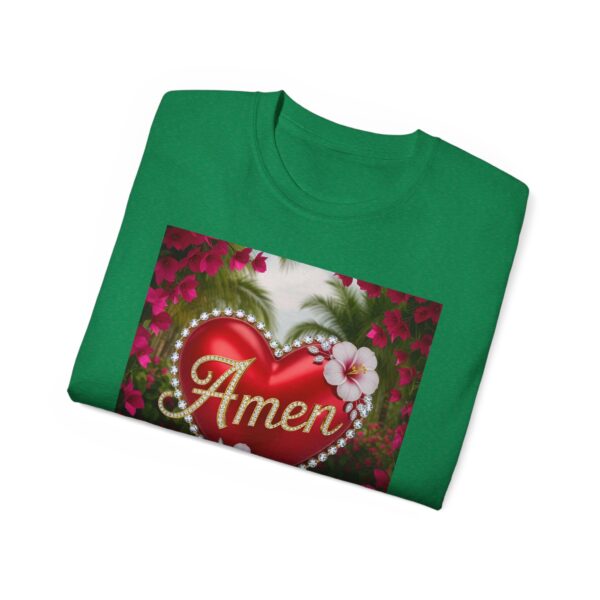Our "Amen" Inspirational 'Solid Red Heart' Design Vintage Christian Faith Apparel Unisex Cotton T-Shirt, Thoughtful Quote, Philippians 4:8 - Image 33