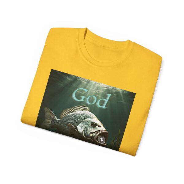 Our "God WILL Provide" design with a Fish with a Coin in its mouth Inspirational Christian Unisex Cotton T-Shirt, Faith Spiritual Apparel - Image 28