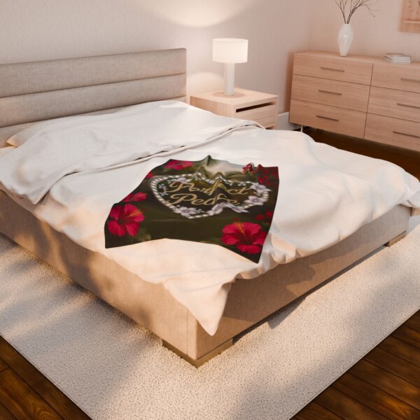 Our Beautiful "PERFECT PEACE" Inspirational 'Diamond Ring Design' Velveteen Plush Throw Blanket, A Cozy Gift for Anniversary, Home Faith Decor - Image 12