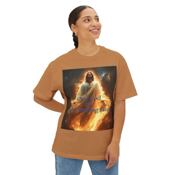 Our majestic "Our God is a Consuming Fire"  Inspirational Bible Christian Unisex Tee, Oversized Shirt, Boxy Top, Spiritual Tshirt, Gift - Image 19