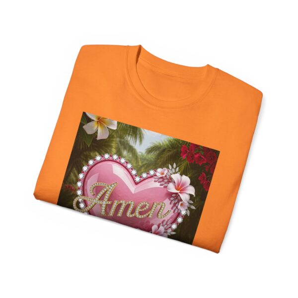 Our "Amen" Inspirational 'Solid Pink Heart' Design Vintage Christian Faith Apparel Unisex Cotton T-Shirt, Thoughtful Quote, Philippians 4:8 - Image 17