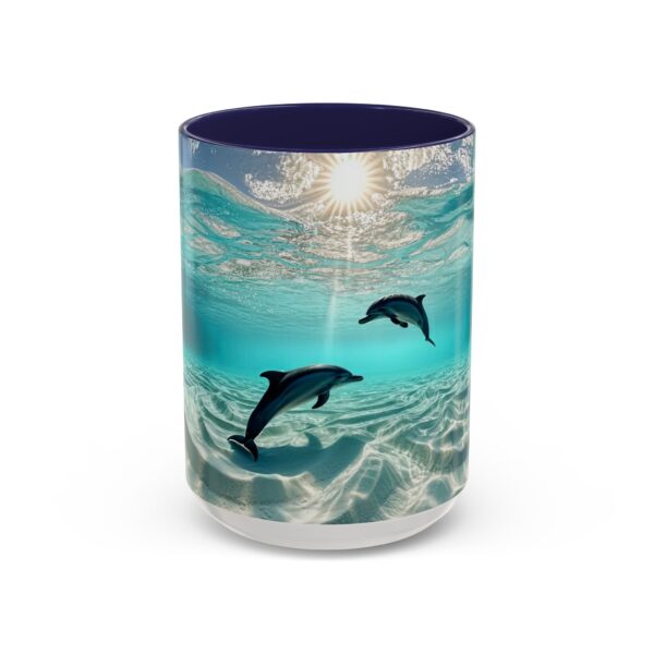 Our "Dolphins at Rest" design Accent Coffee Mug, Perfect for Wedding Gifts, Inspirational Decor, Beauty of God's Creation, Tea Cup, Ceramic - Image 21