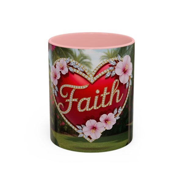 Our "Faith" 'Solid Red Heart' inspirational Design Accent Coffee Mug, Perfect for Wedding Gifts, Love & Faith Decor, Philippians 4:8 - Image 9