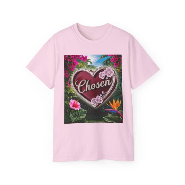 Our "Chosen" Inspirational 'Solid Red Heart' Design Vintage Christian Faith Apparel Unisex Cotton T-Shirt, Thoughtful Quote, Philippians 4:8 - Image 2