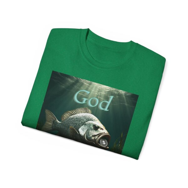 Our "God WILL Provide" design with a Fish with a Coin in its mouth Inspirational Christian Unisex Cotton T-Shirt, Faith Spiritual Apparel - Image 36