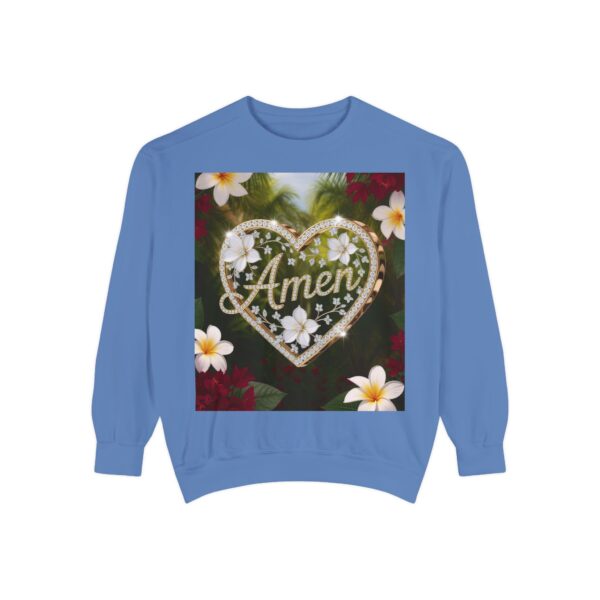 Our Unisex Inspirational Sweatshirt with our "Amen" 'Diamond Ring Heart' design! Philippians 4:8 Comfort, Jumper, Gift Faith Gospel Apparel - Image 37