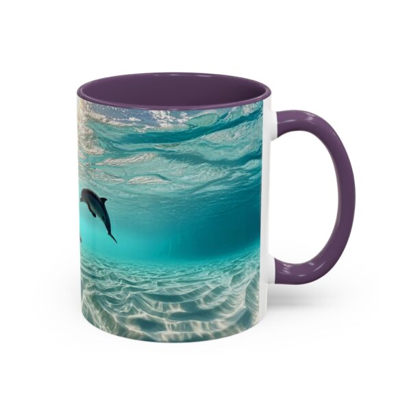 Our "Dolphins at Rest" design Accent Coffee Mug, Perfect for Wedding Gifts, Inspirational Decor, Beauty of God's Creation, Tea Cup, Ceramic - Image 46