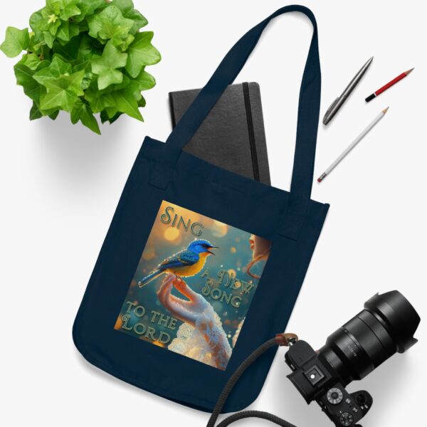 100% Organic 2-Sided Canvas Tote Bag 'Song Bird' "Sing a New Song' Eco-Friendly Cat Lover Gift Inspirational Reusable Shopping Bag - Image 11