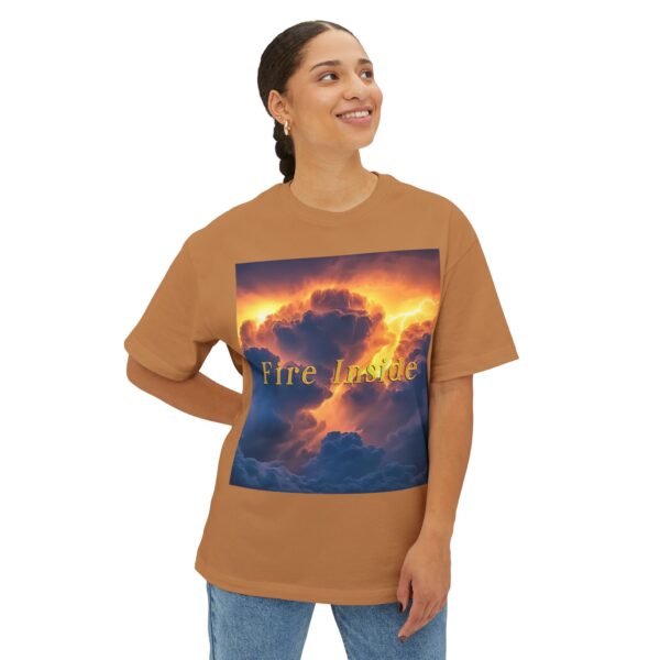 Inspirational Unisex Oversized T-Shirt for Men and Women, with our 'Storm Light' "Fire Inside" design! Beauty of Creation Tropical Storm - Image 19