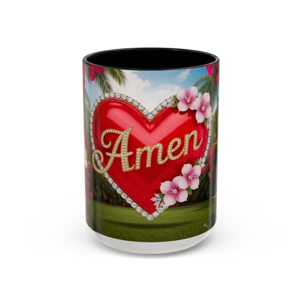 Our "Amen" Inspirational 'Solid Red Heart' Design Accent Coffee Mug, Perfect for Wedding Gifts, Love & Faith Decor, Philippians 4:8 - Image 17
