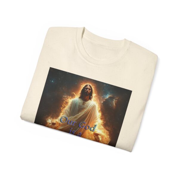Our majestic "Our God is a Consuming Fire" Inspirational Christian Unisex Cotton T-Shirt, Faith Spiritual Apparel, Gift for Christians - Image 20