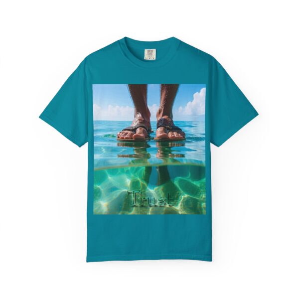 Garment-Dyed Unisex T-Shirt, Walk on Water "Trust" Graphic Design Tee, Summer Casual Wear, Beach Day Outfit, Ocean Lover Gift, Relaxed Style - Image 25