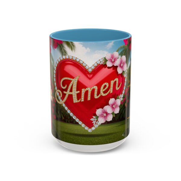 Our "Amen" Inspirational 'Solid Red Heart' Design Accent Coffee Mug, Perfect for Wedding Gifts, Love & Faith Decor, Philippians 4:8 - Image 37