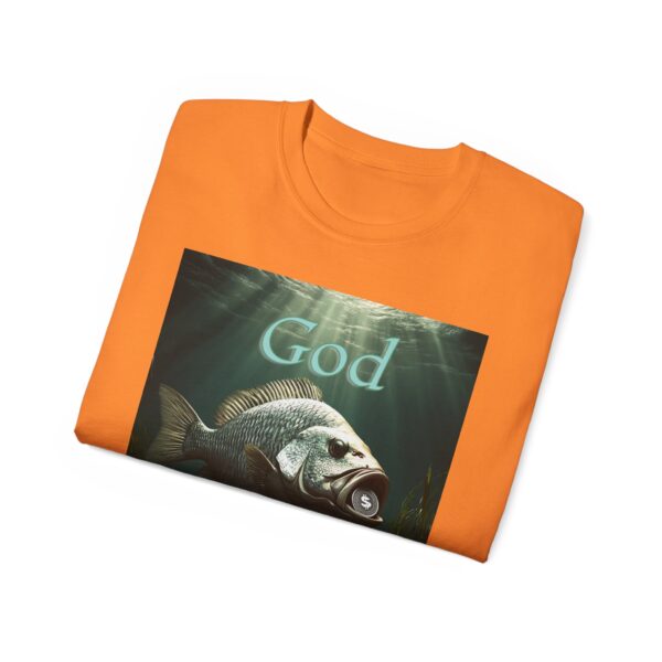 Our "God WILL Provide" design with a Fish with a Coin in its mouth Inspirational Christian Unisex Cotton T-Shirt, Faith Spiritual Apparel - Image 16