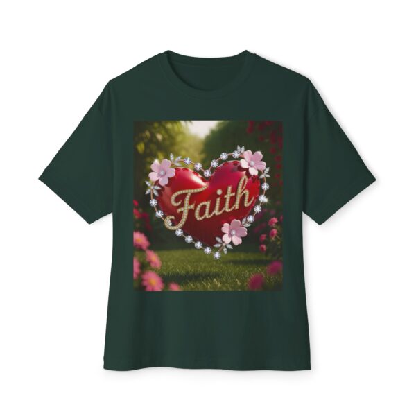 Our "FAITH" Inspirational Bible 'Flower-Garden' Christian Unisex Tee, Oversized Shirt, Boxy Top, Spiritual Tshirt, Gift for Christians - Image 9