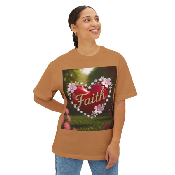 Our "FAITH" Inspirational Bible 'Flower-Garden' Christian Unisex Tee, Oversized Shirt, Boxy Top, Spiritual Tshirt, Gift for Christians - Image 7