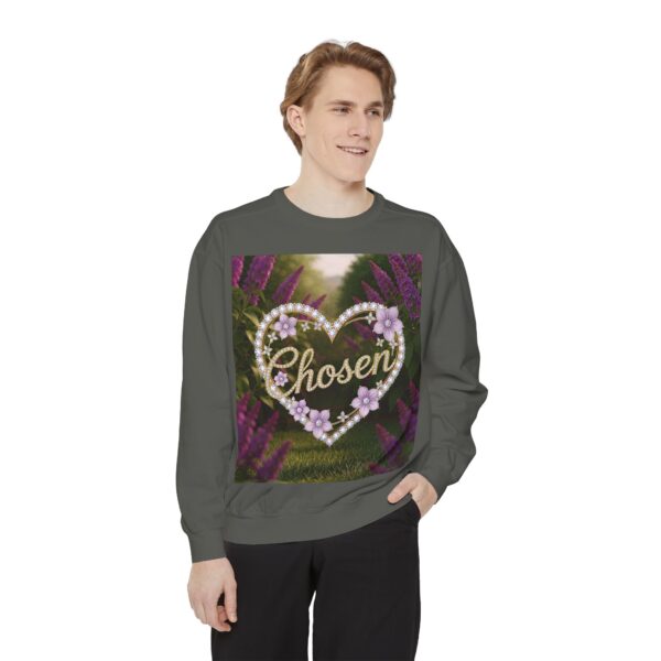 Sweatshirt Unisex Inspirational "Chosen" 'Diamond Ring Heart' Christian Apparel, Faith-Based Comfort, Jumper, Gift for Believers - Image 15