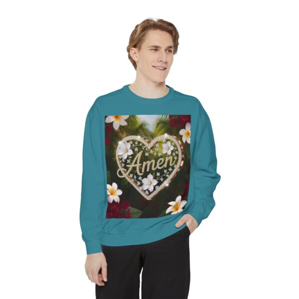 Our Unisex Inspirational Sweatshirt with our "Amen" 'Diamond Ring Heart' design! Philippians 4:8 Comfort, Jumper, Gift Faith Gospel Apparel - Image 27
