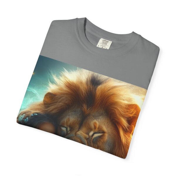 Garment-Dyed Unisex T-Shirt, "Lucy and Lion" Graphic Design Tee, Summer Casual Wear, Relaxed Style - Image 19