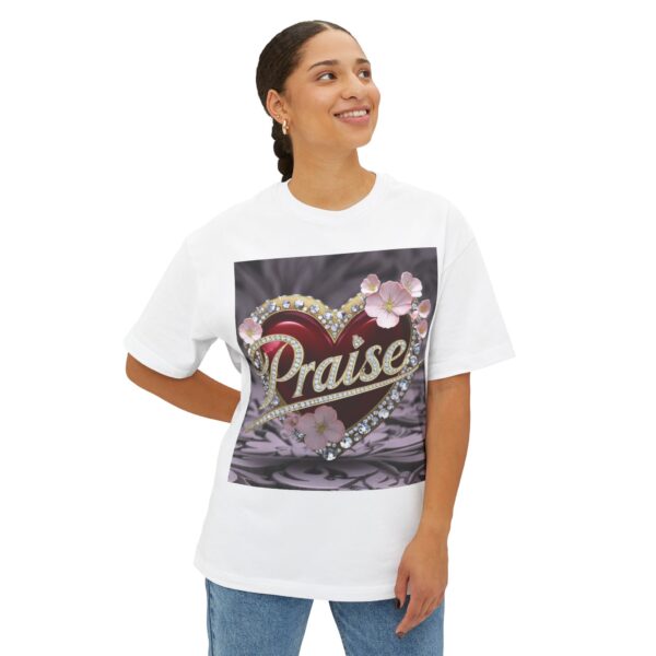 Our "PRAISE" Inspirational Bible Verse Christian Unisex Tee, Religious Oversized Shirt, Boxy Top, Spiritual Tshirt, Gift for Christians - Image 7