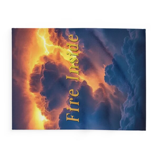 Our "Fire Inside" 'storm lights' Arctic Fleece Blanket, Cozy Throw for Warmth, Home Decor, Gift for Her, Unique Cozy Gift, Inspirational Blanket - Image 6
